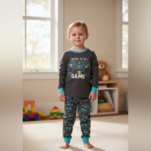 Kids Game Controller Pajama Set - Black and Blue